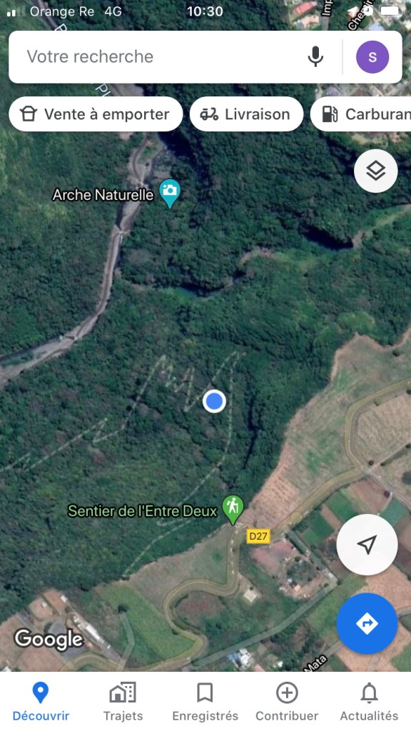 Le bras de la plaine via le Sentier Dassy carte google map 2020